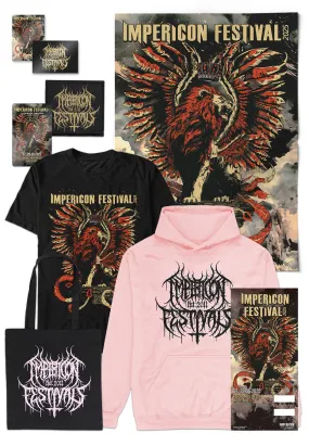 Impericon Festival Leipzig 2025 Black Metal Logo Hoodie Baby Pink Deluxe - Special Ticket.