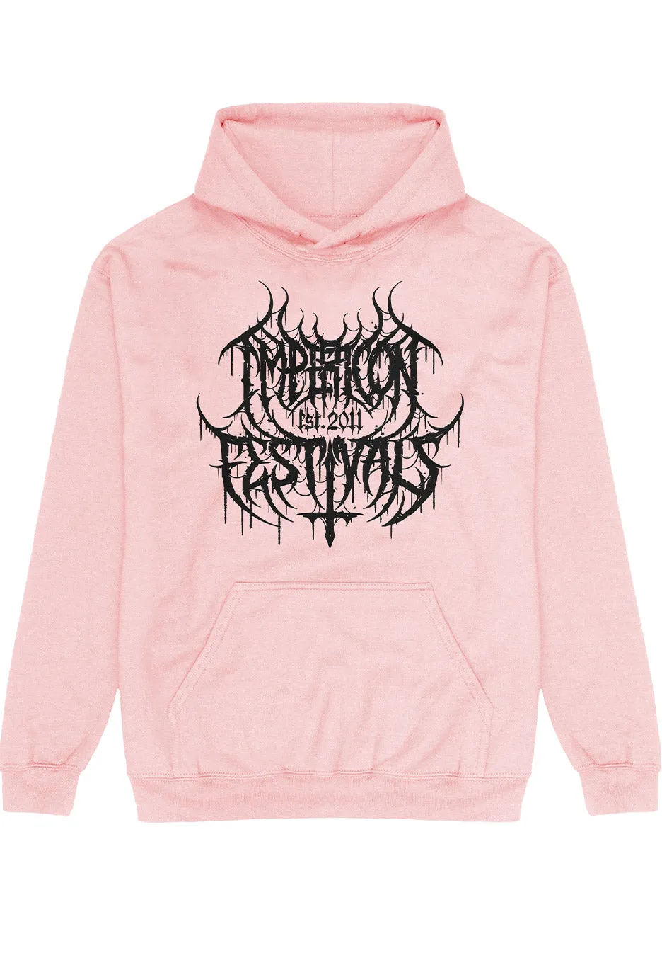 Impericon Festival Leipzig 2025 Black Metal Logo Hoodie Baby Pink Deluxe - Special Ticket.