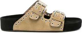 ISABEL MARANT Lennyo Eyelet-Embellished Sandals Neutrals