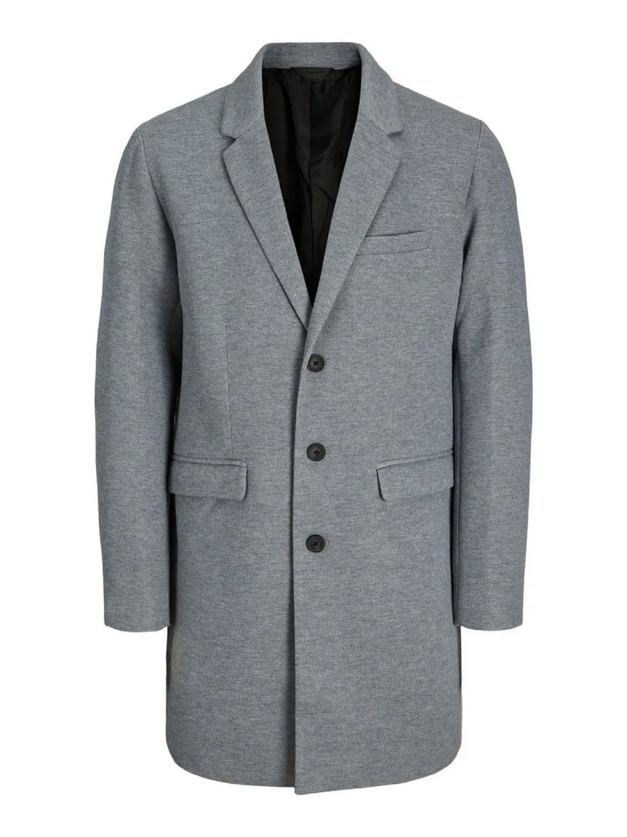 Light Grey Jack and Jones Long Marco Coat Jacket