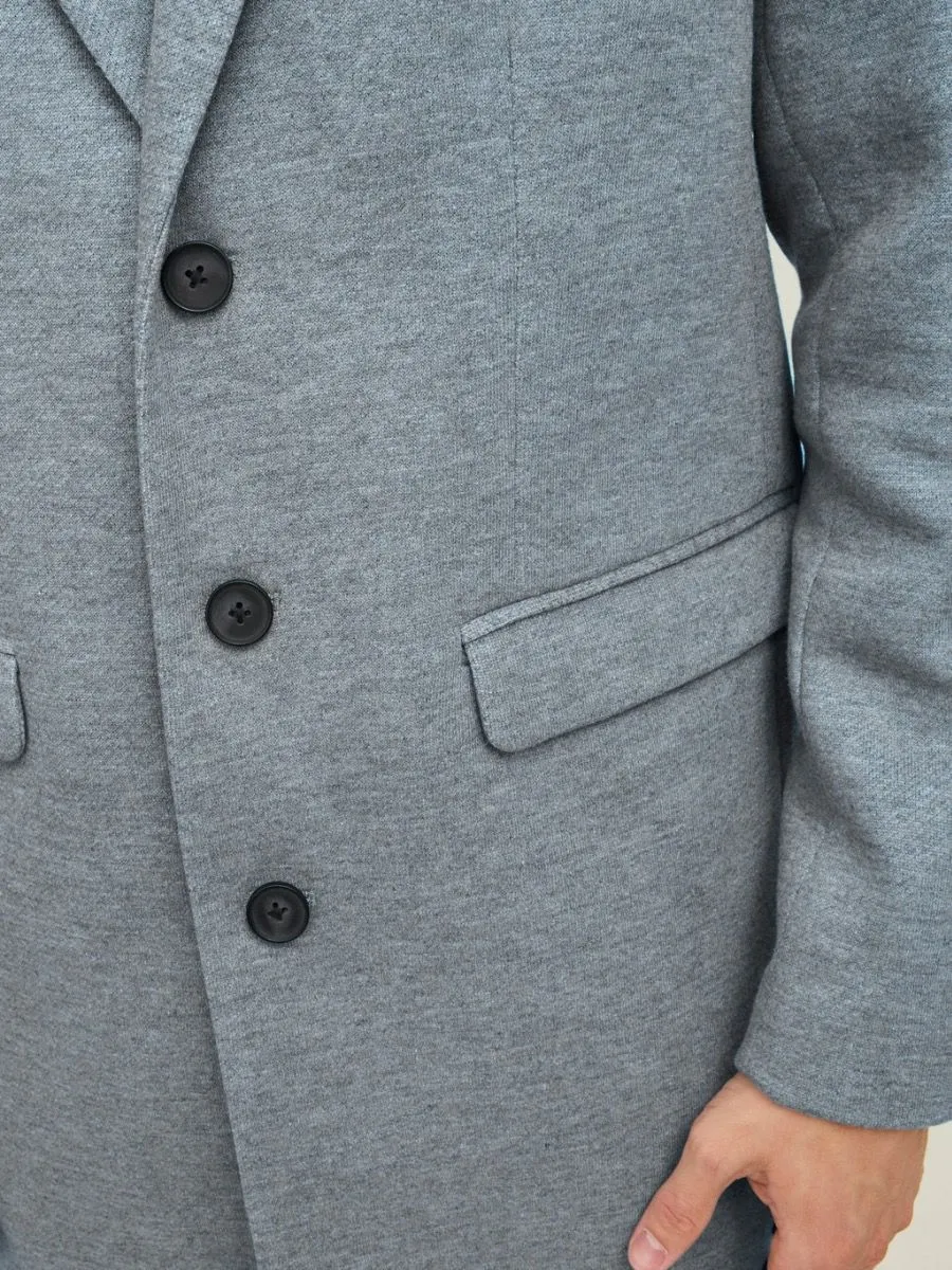 Light Grey Jack and Jones Long Marco Coat Jacket