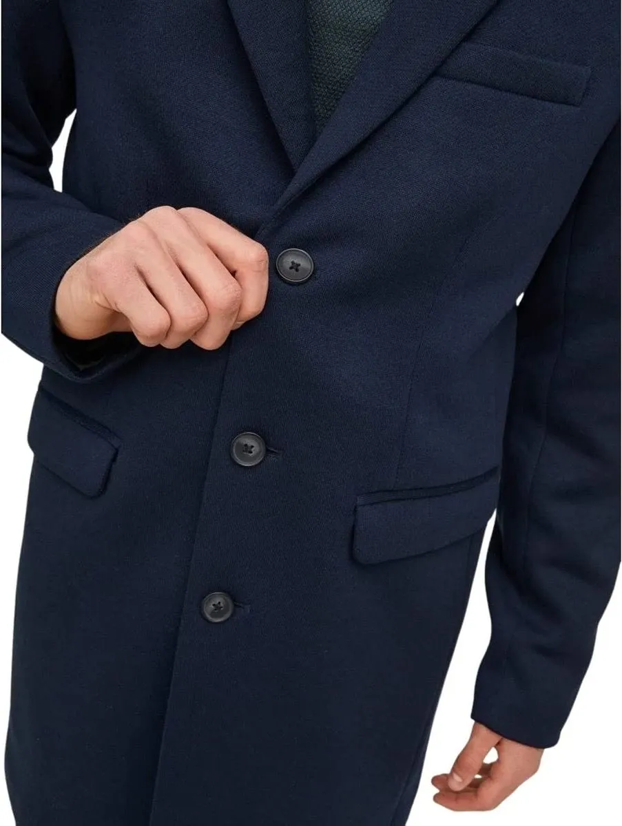 Navy Blazer Jack and Jones Long Marco Coat Jacket