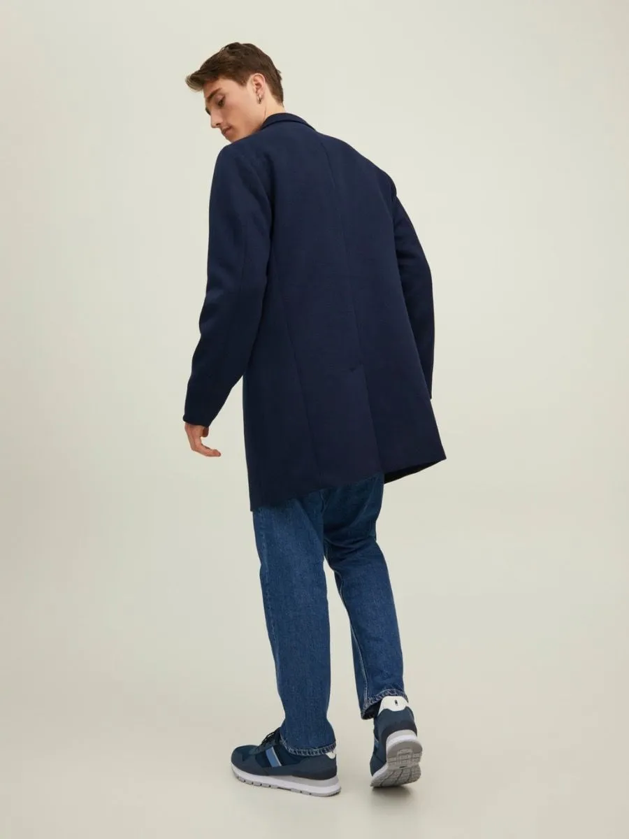 Navy Blazer Jack and Jones Long Marco Coat Jacket