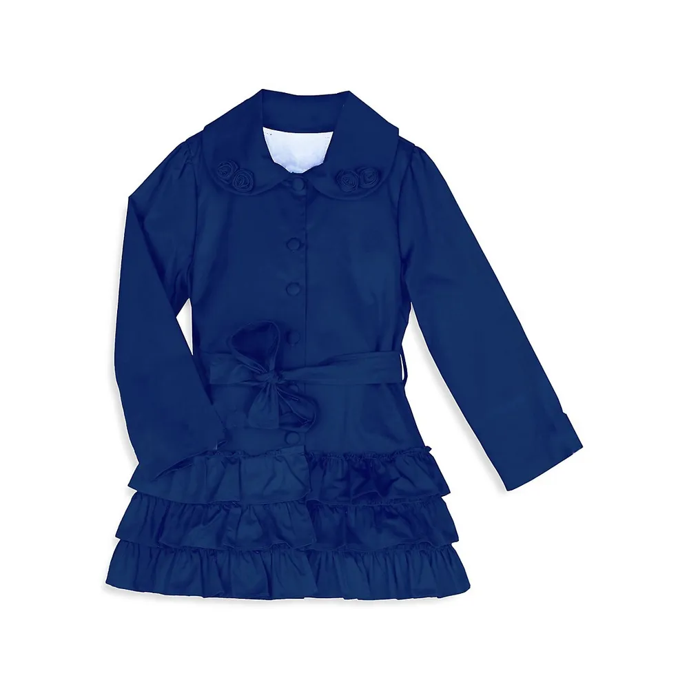 Ruffled Belted Coat for Girls - Joe Ella - Shop Now