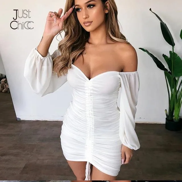 Justchicc Club Party Dress with Zipper and Pleats