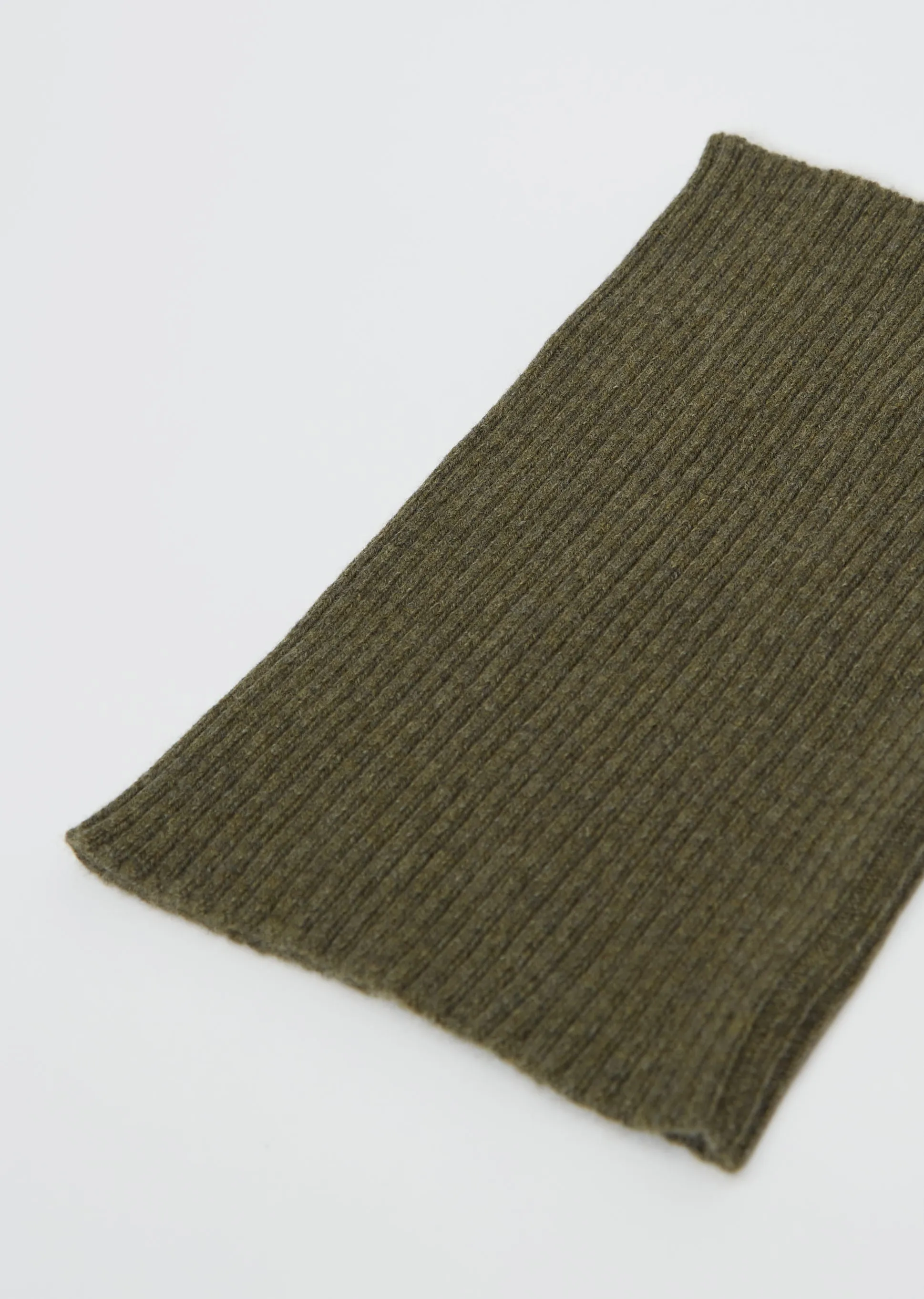 Khaki Wool and Cashmere Neck Warmer