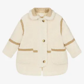 Kids Sherpa Fleece Ivory Coat.