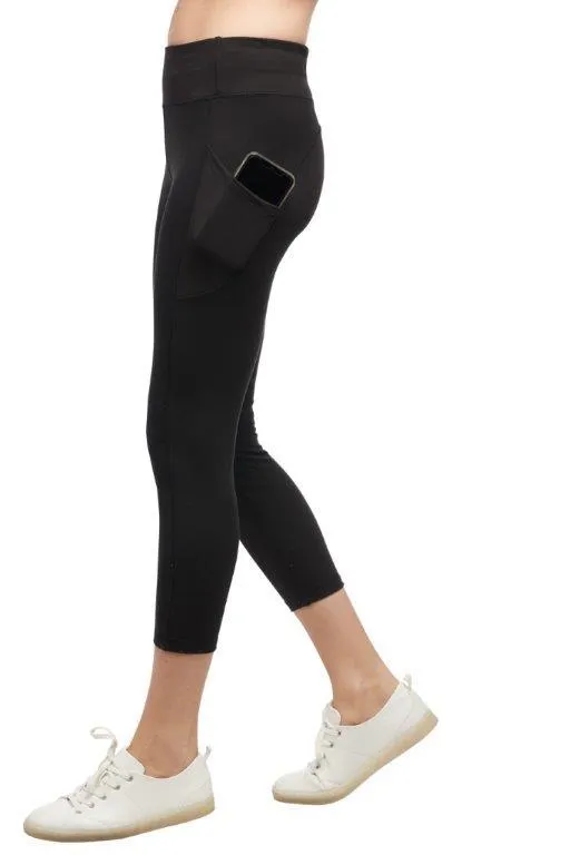 Knit Legging with Side Pockets-Black