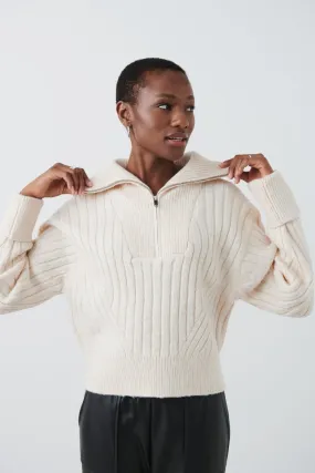 Zippered Knit Sweater