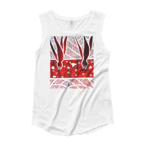 Ladies Barton Springs Underwater Plants Cap Sleeve T-Shirt