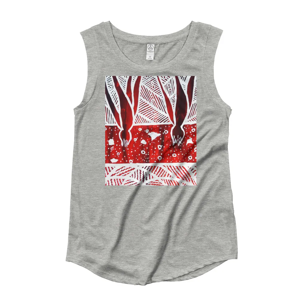 Ladies Barton Springs Underwater Plants Cap Sleeve T-Shirt