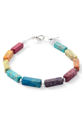 Ladies Rainbow Jasper Semi-Precious Beaded Bracelet