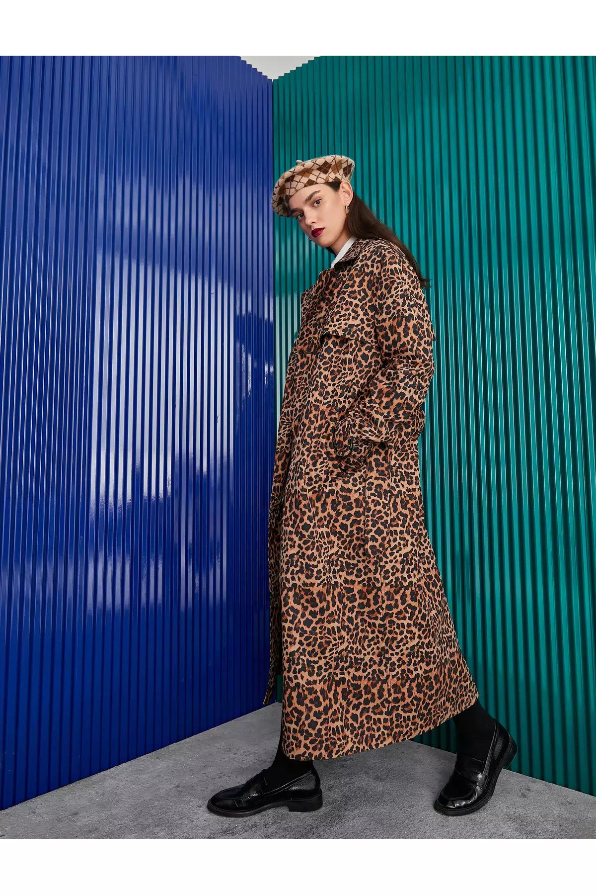 Leopard Print Trench Coat with Belt Ostw167a by Koton - Women - Leopard Pattern Coat