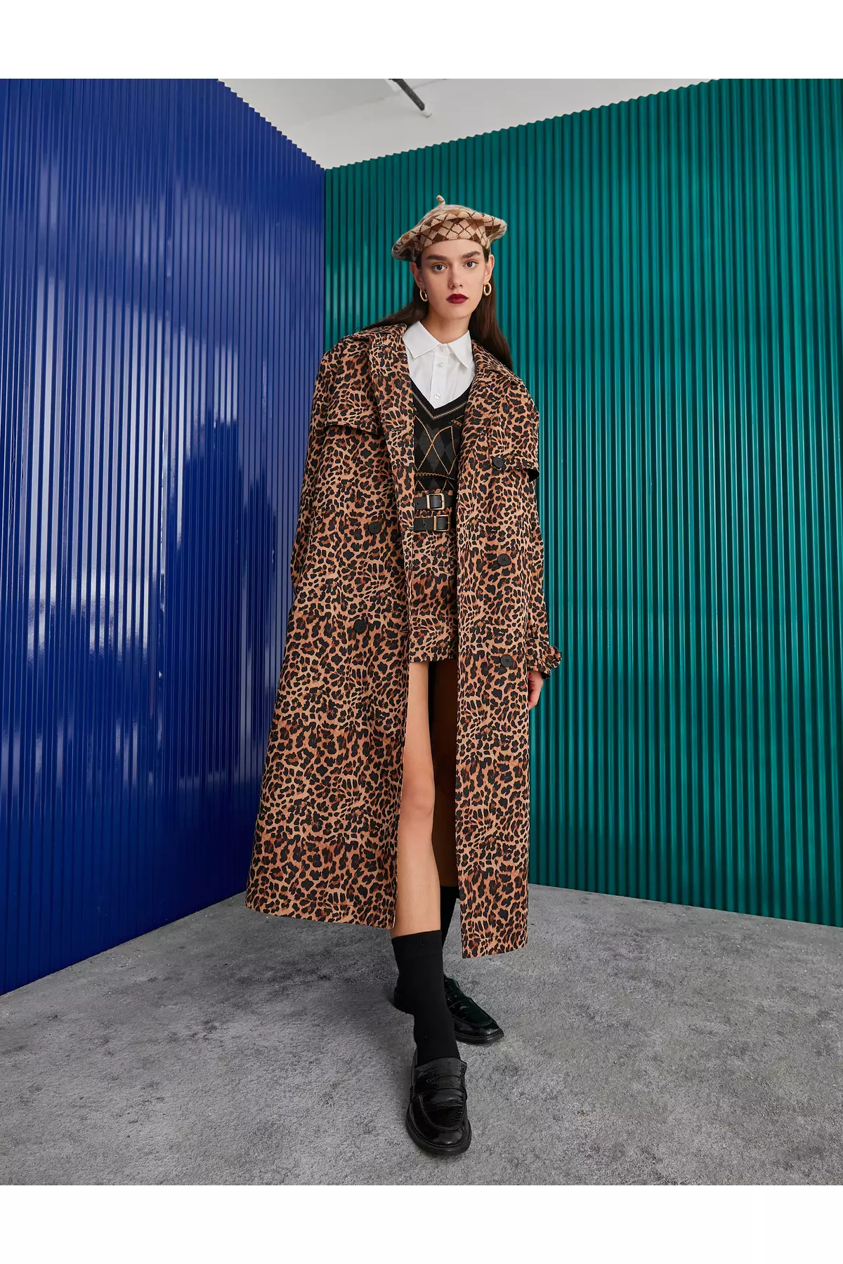 Leopard Print Trench Coat with Belt Ostw167a by Koton - Women - Leopard Pattern Coat