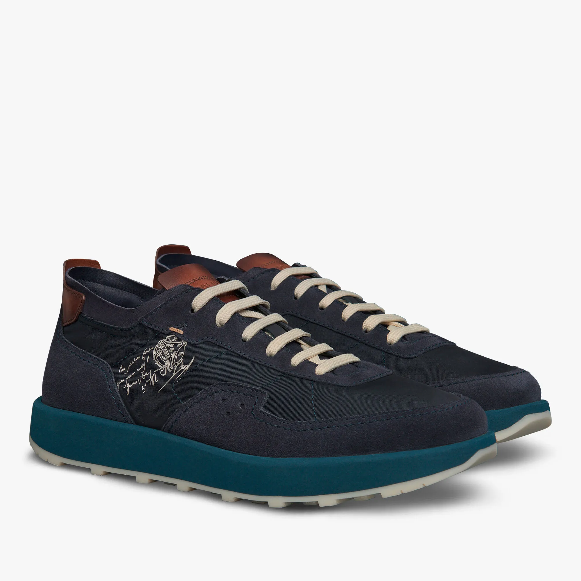 Light Track Suede and Nylon Sneaker - Calf Leather