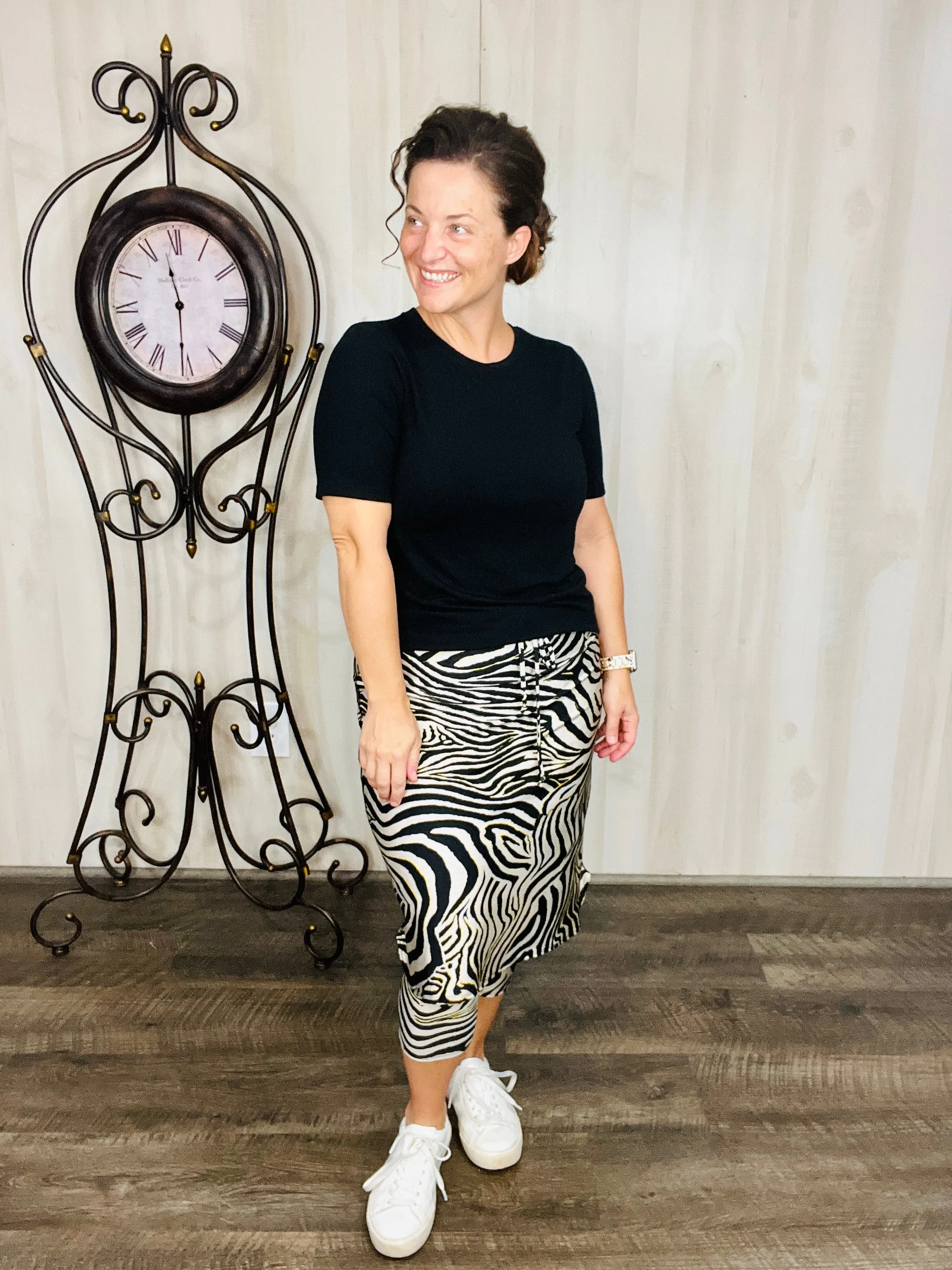 Zebra Print Swim Skirt (Capri Leggings)