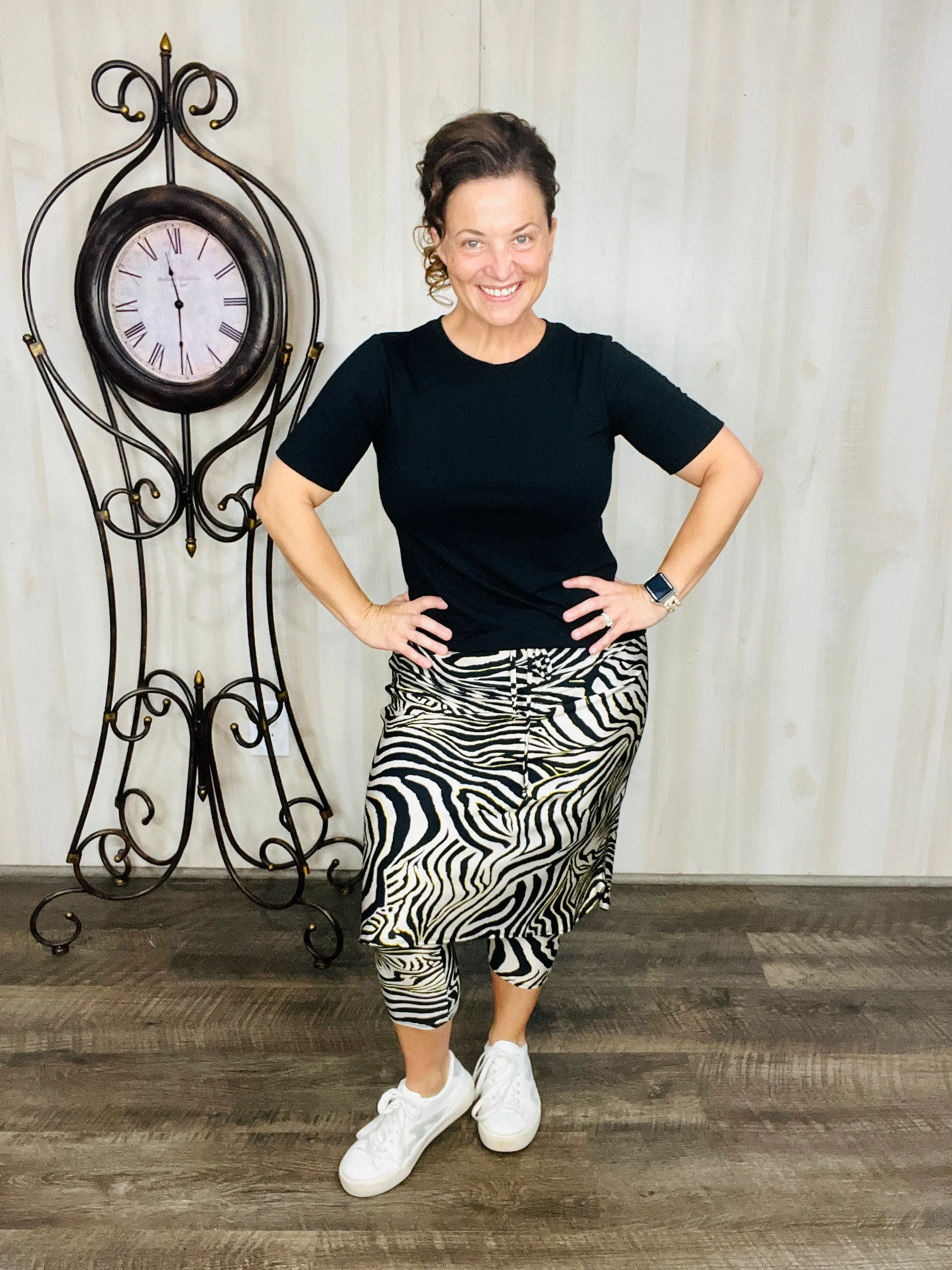 Zebra Print Swim Skirt (Capri Leggings)