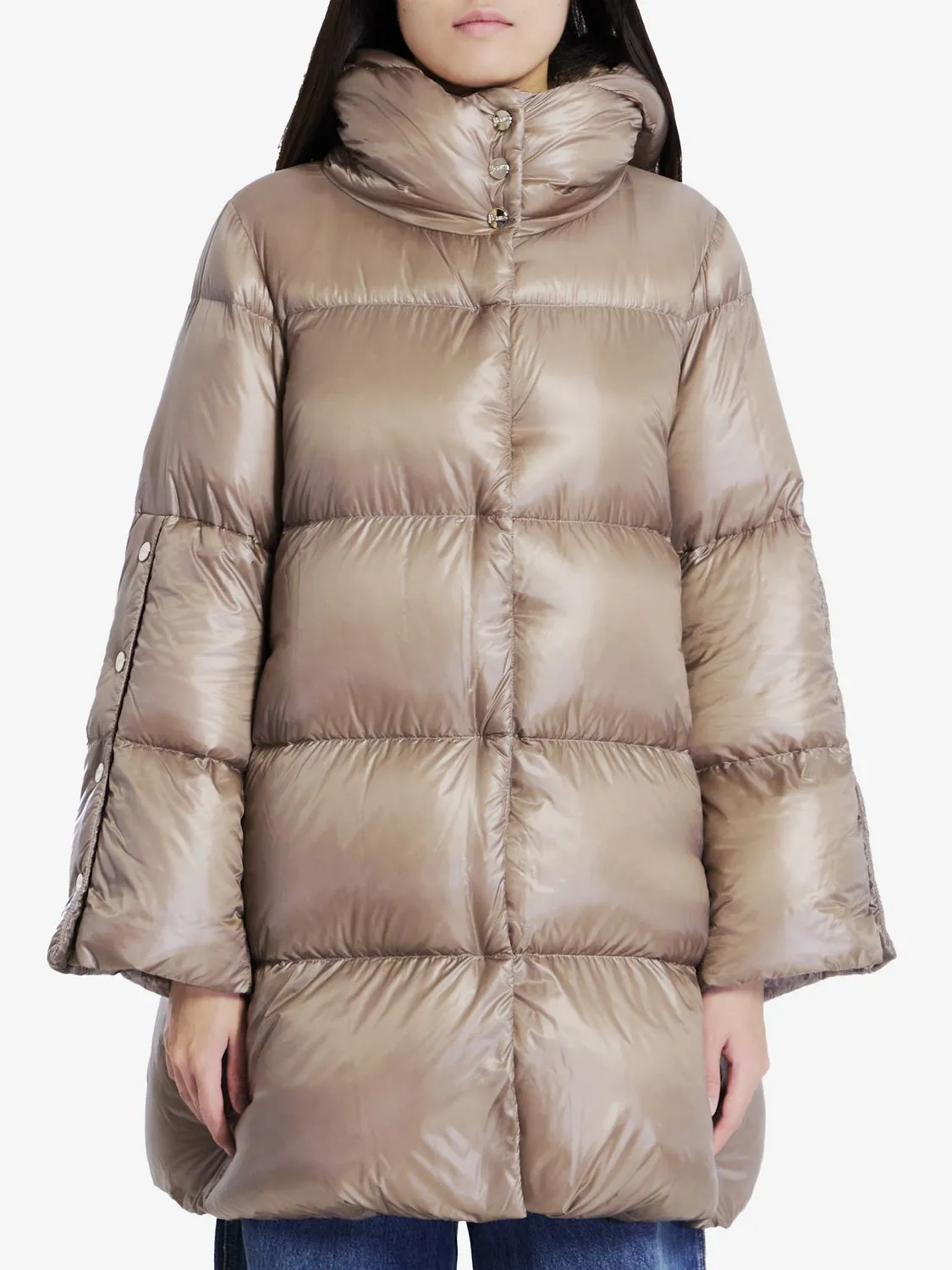 Nylon Long Puffer Coat