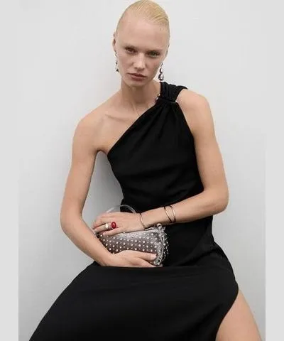 Asymmetric Dress with Draped Details by MANGO