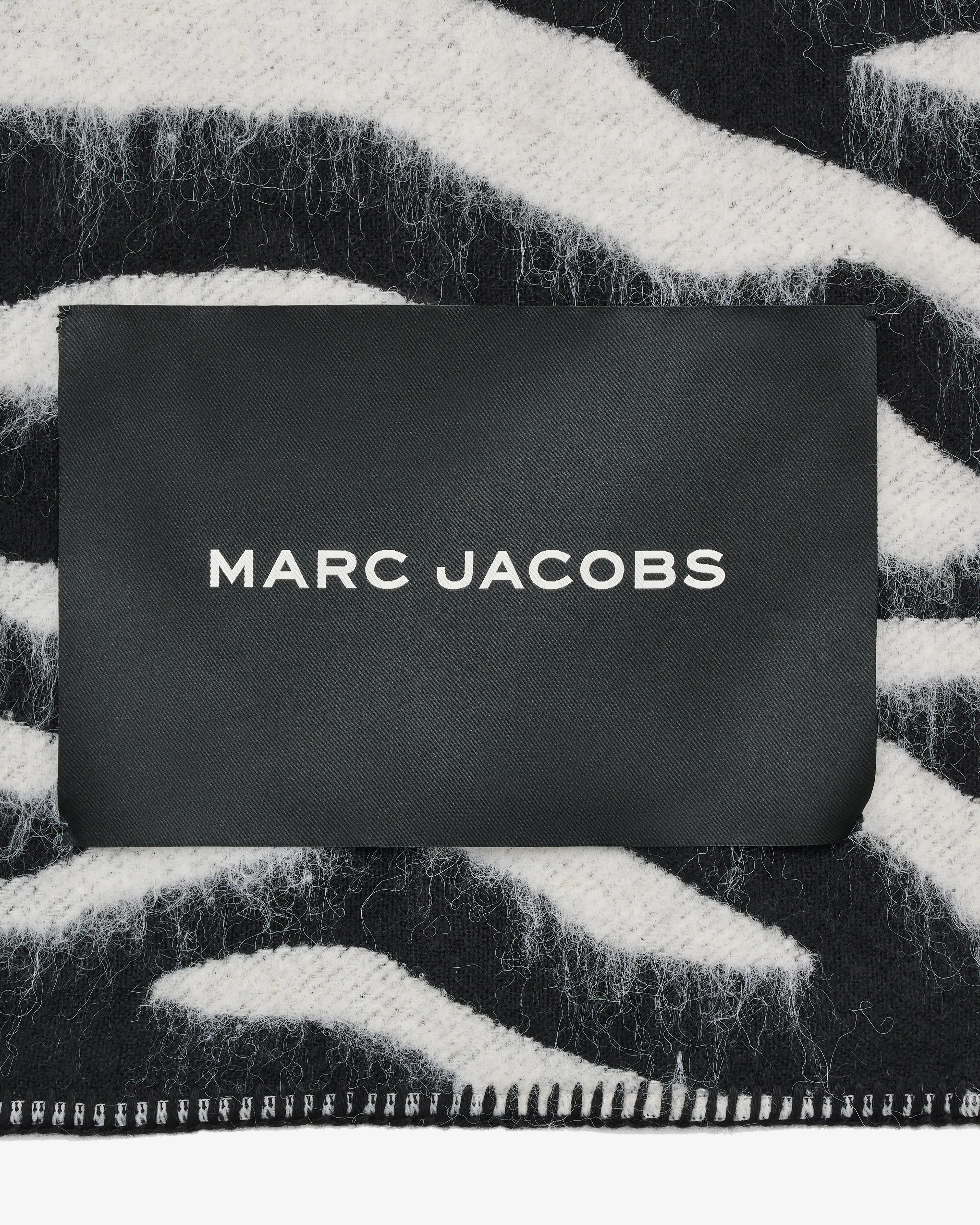 Marc Jacobs Zebra Brushed Scarf Black White