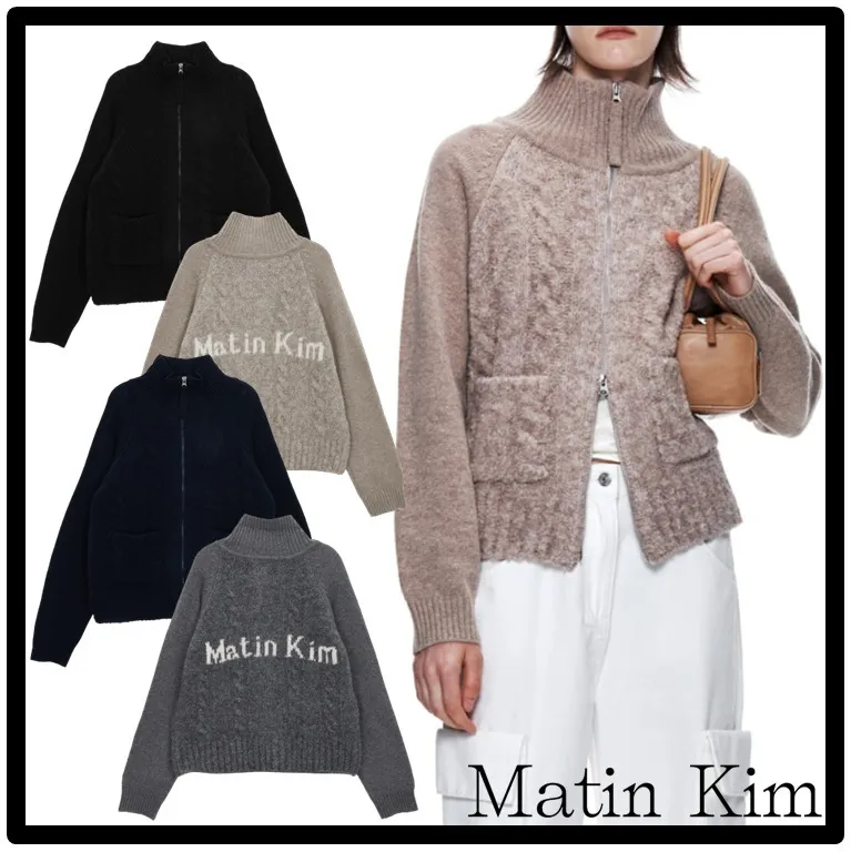 Matin Kim Casual Style Street Style Cardigans Logo