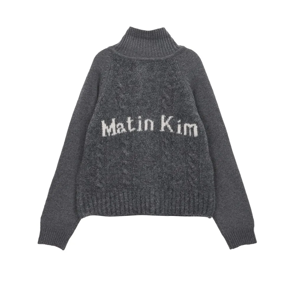 Matin Kim Casual Style Street Style Cardigans Logo