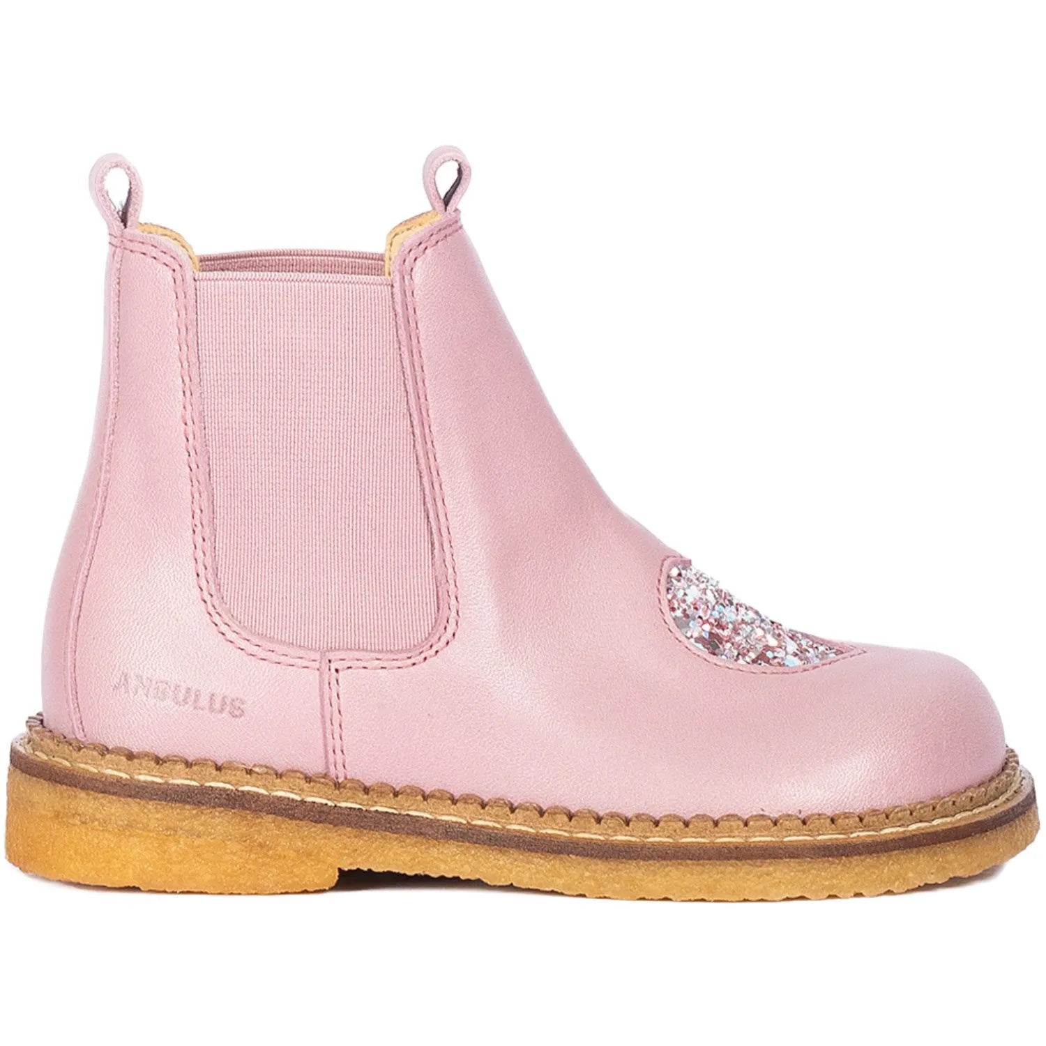 Mauve Glitter Chelsea Heart Boot