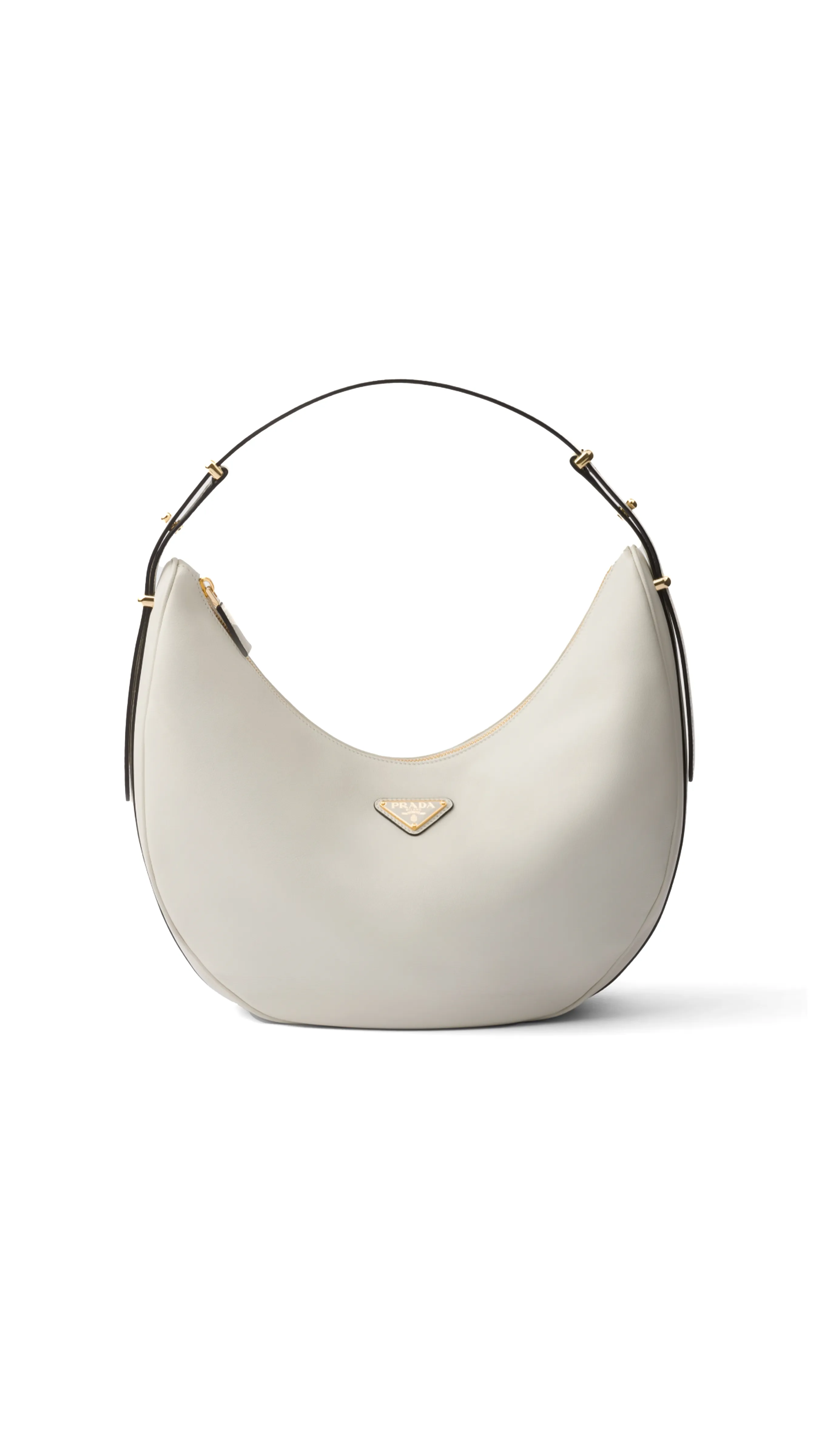 Medium White Leather Shoulder Bag by Arqué