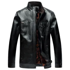 Men's Best Seller PU Leather Jacket with Turn-down Collar - Slim Fit Coats for Men - Stylish SM6 Manufacturer