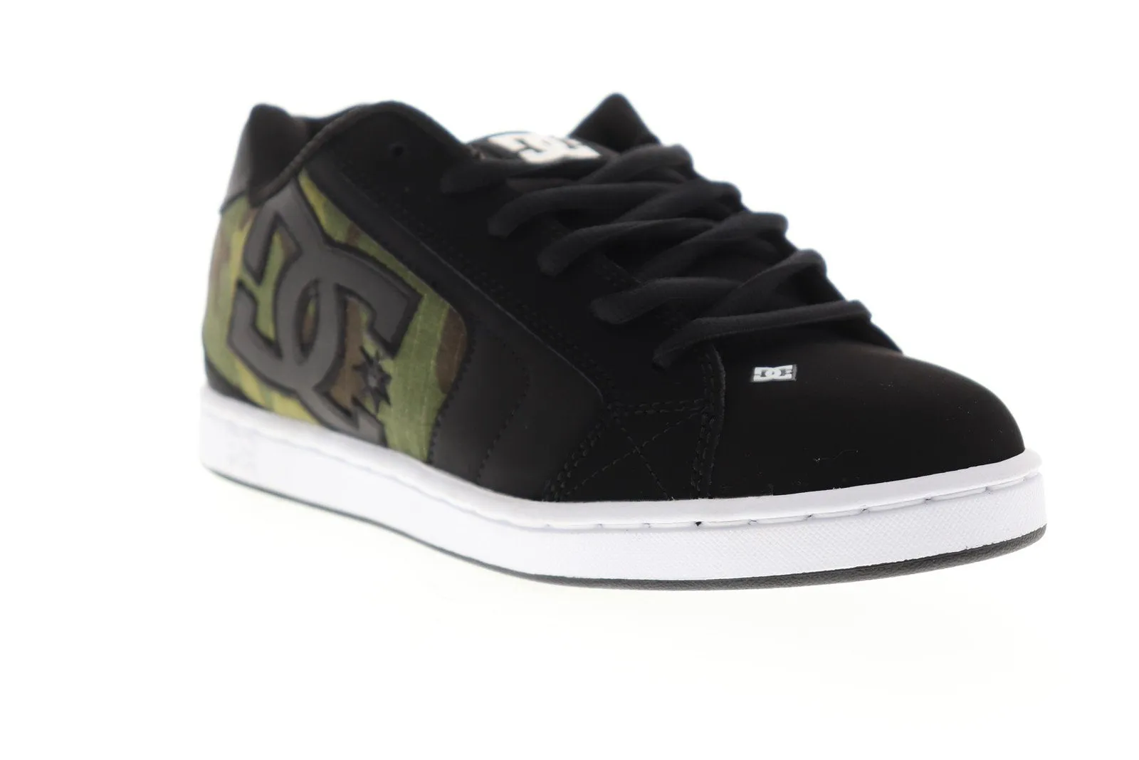 Men's Black Leather Skate Sneakers Shoes