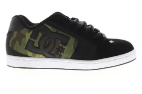 Men's Black Leather Skate Sneakers Shoes