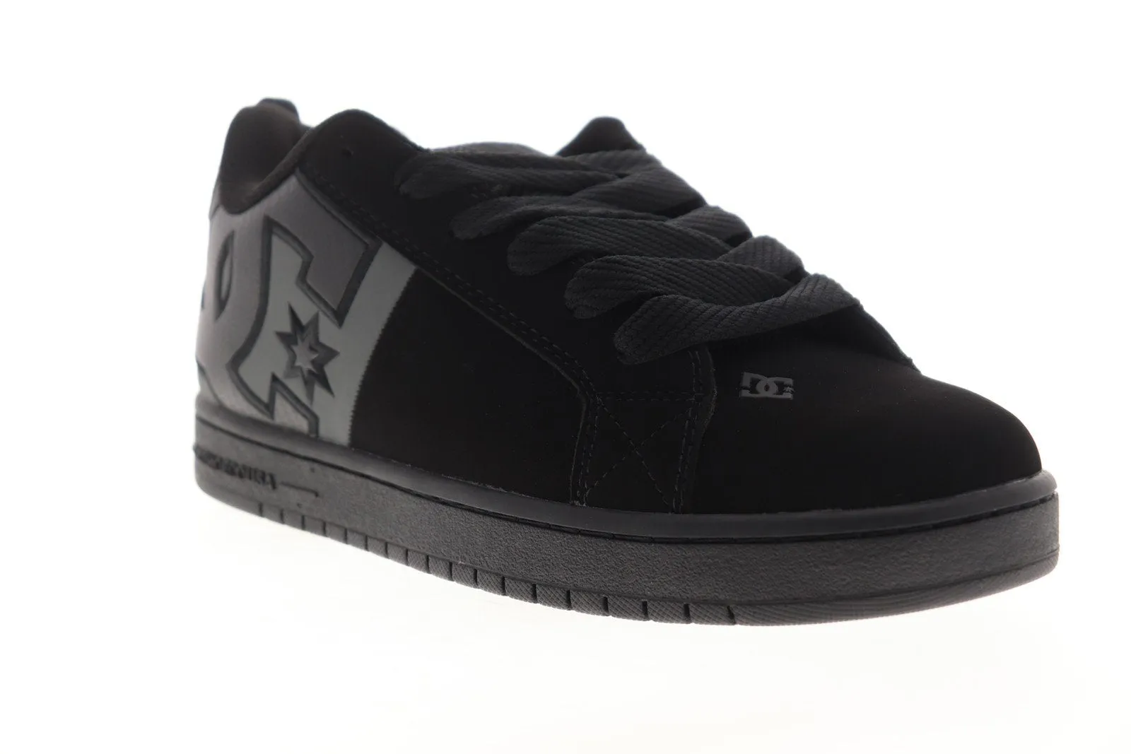 Men's Black Nubuck Leather Skate Sneakers Shoes by DC Court Graffik SQ ADYS100442.