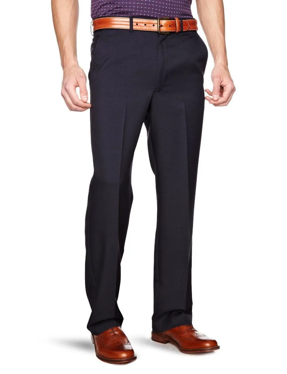 Men's Navy Flex Waist Trousers