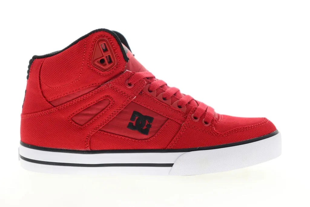 Men's Red Canvas Skate Sneakers: DC Pure High Top WC TX SE ADYS400046