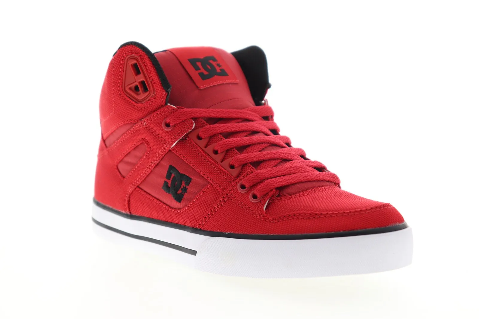 Men's Red Canvas Skate Sneakers: DC Pure High Top WC TX SE ADYS400046