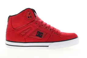 Men's Red Canvas Skate Sneakers: DC Pure High Top WC TX SE ADYS400046