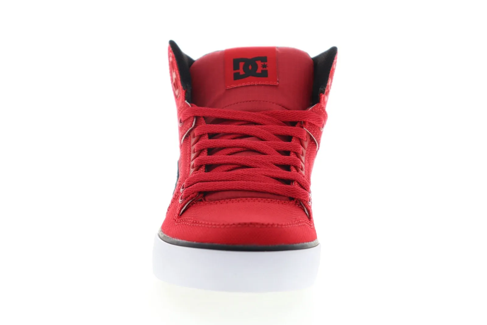 Men's Red Canvas Skate Sneakers: DC Pure High Top WC TX SE ADYS400046