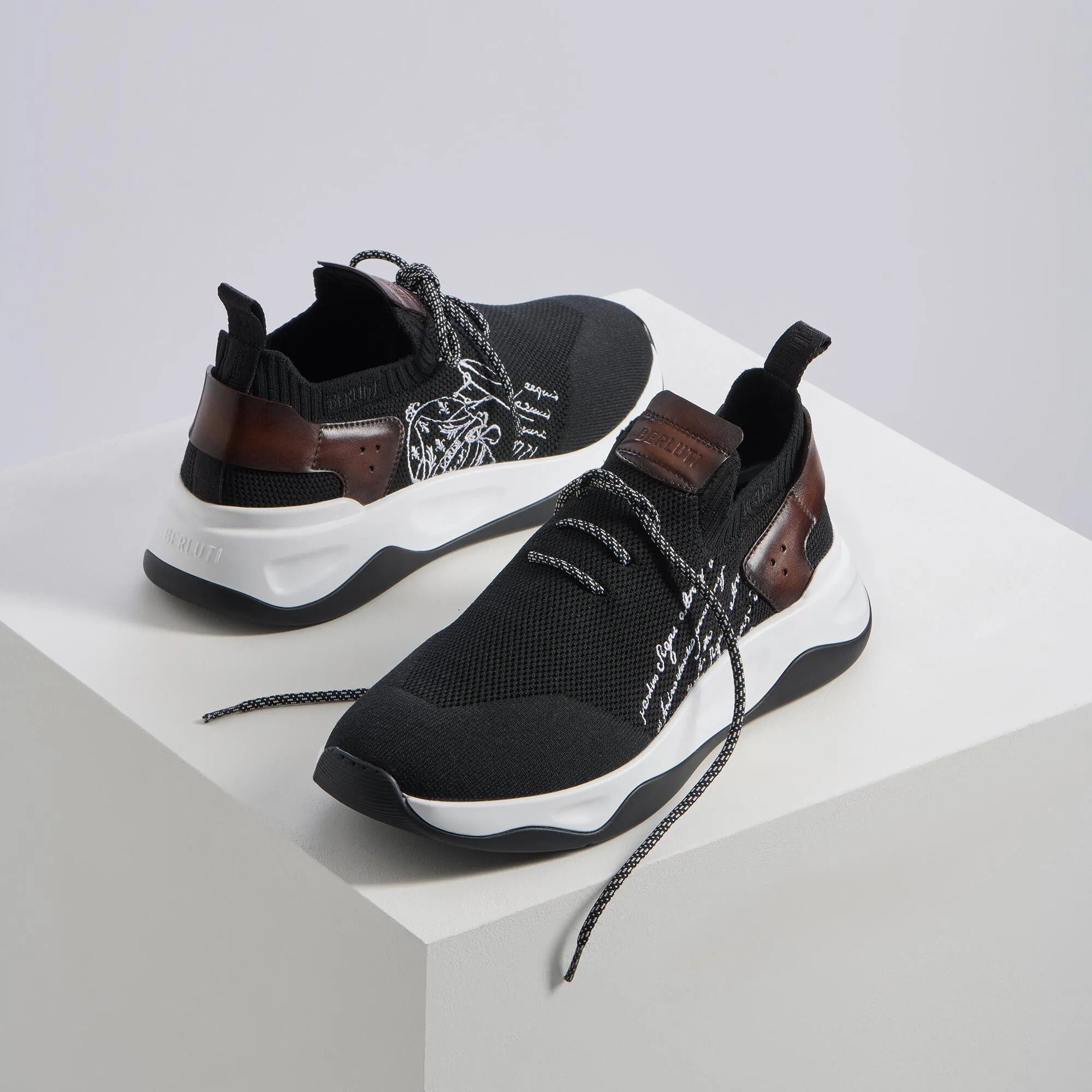 Men's Shadow Knit and Leather Sneaker for Urbane Style