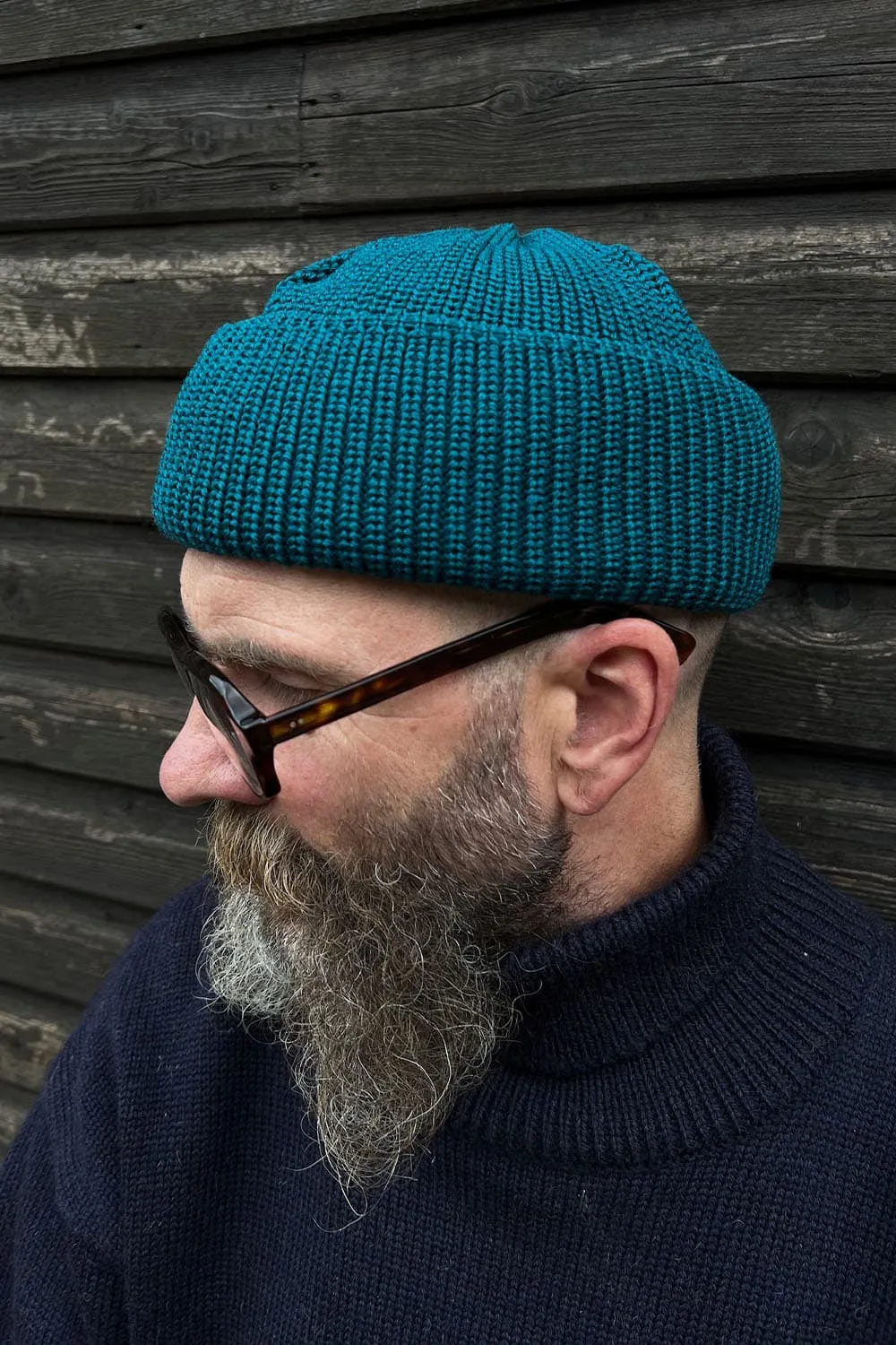 Merino Bifold Teal Watch Cap