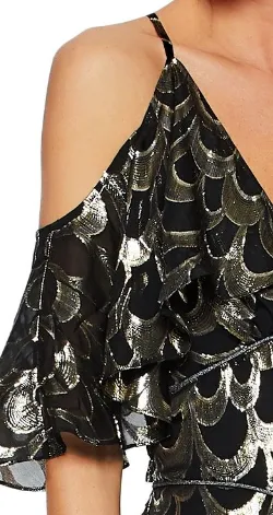 Metallic Ruffle Dress