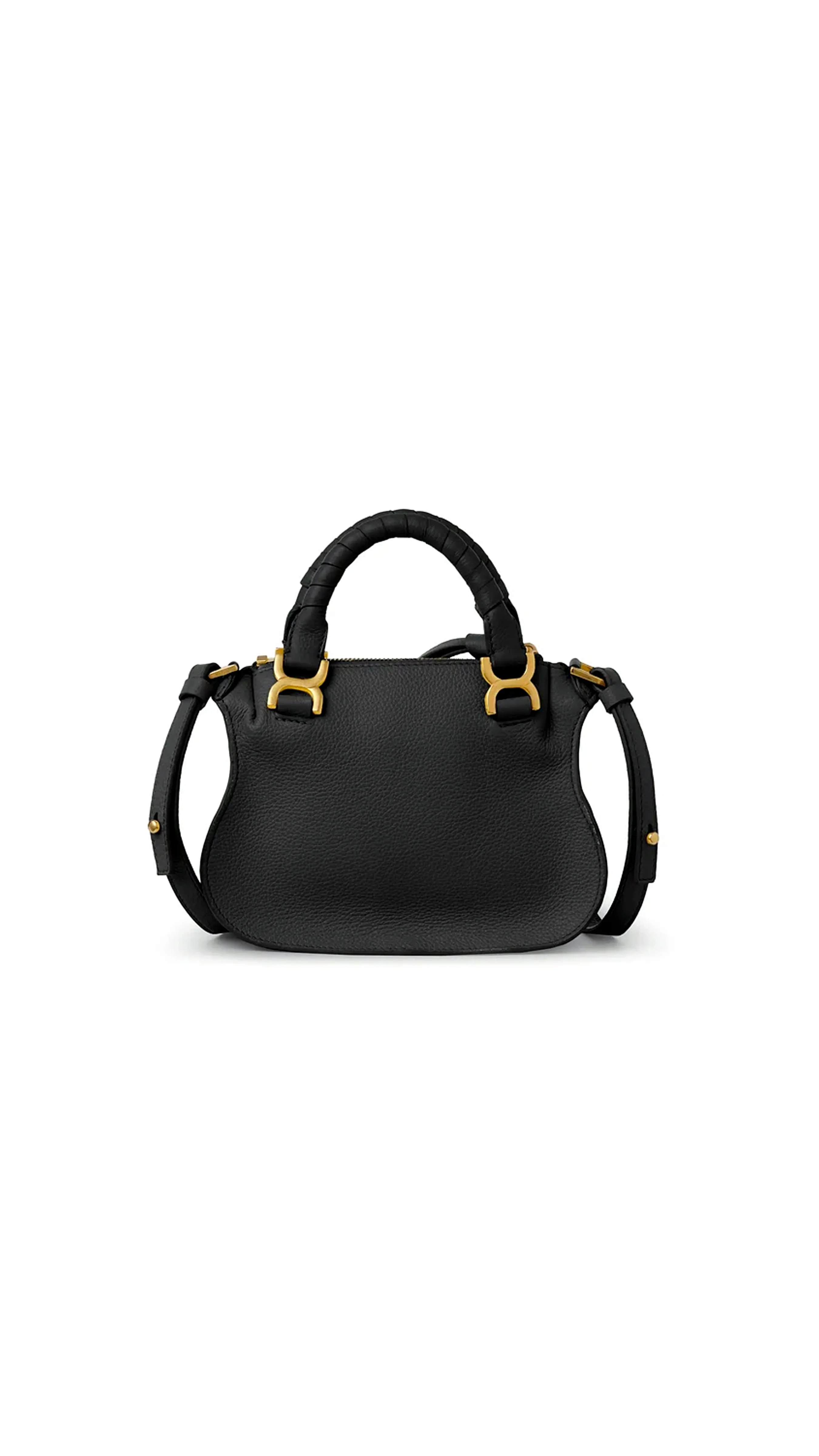 Black Mini Marcie Grained Leather Bag