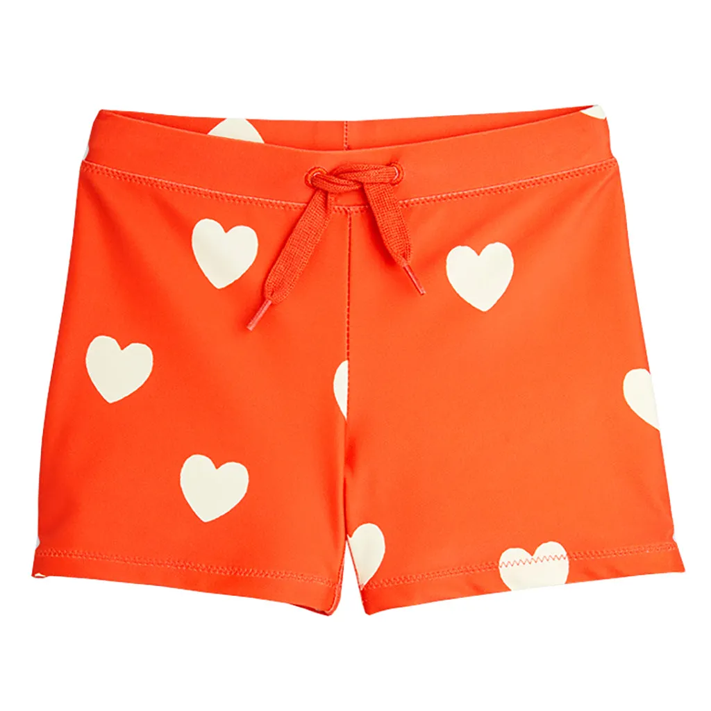 Mini Rodini Red Child Hearts Swim Shorts