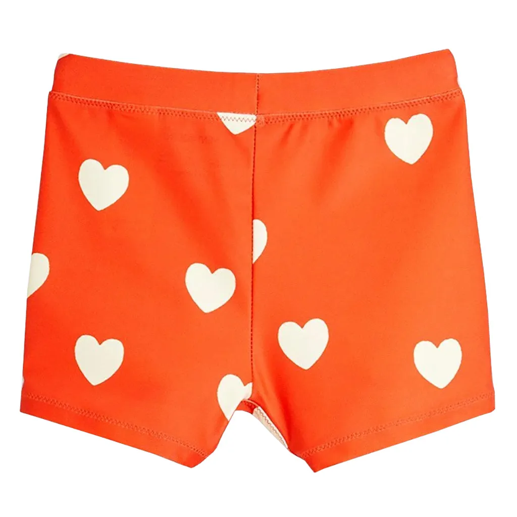 Mini Rodini Red Child Hearts Swim Shorts