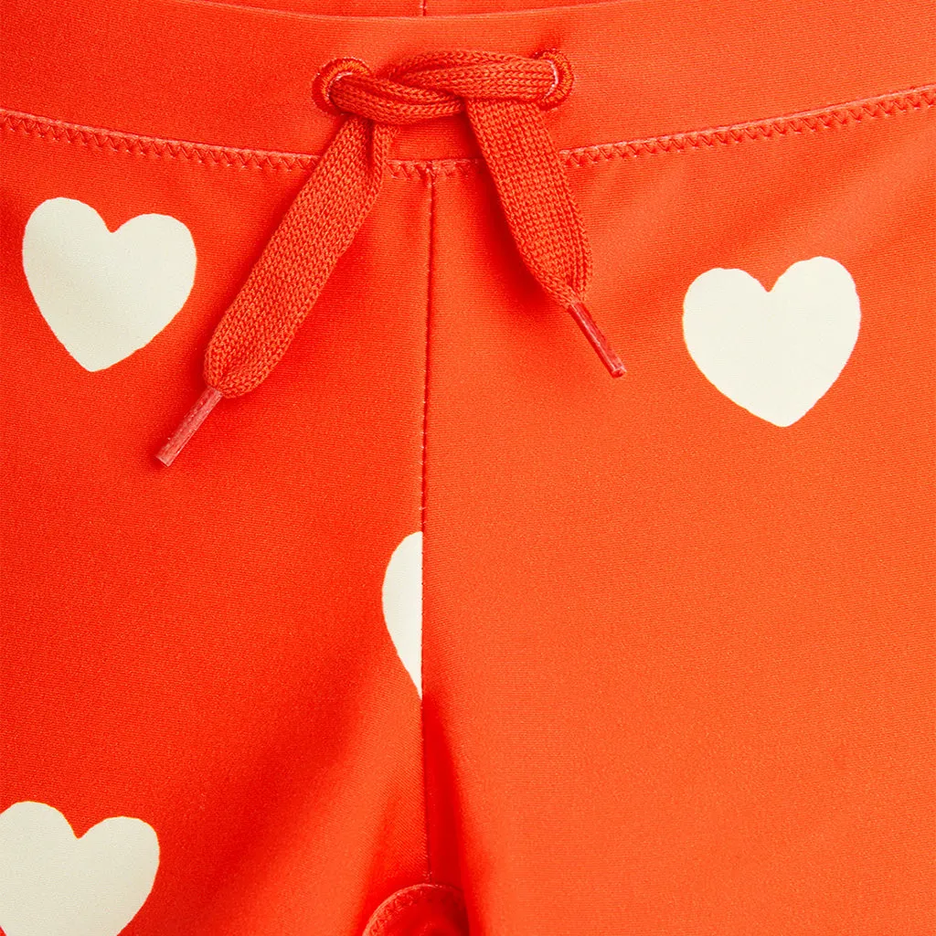 Mini Rodini Red Child Hearts Swim Shorts