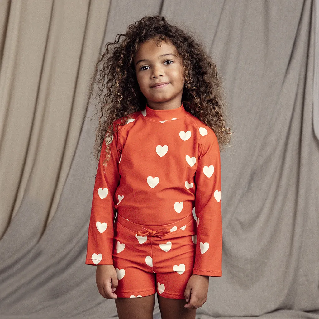 Mini Rodini Red Child Hearts Swim Shorts