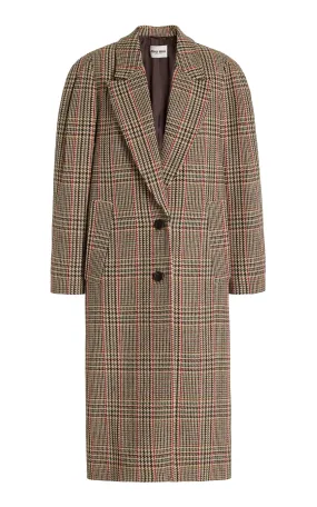 Miu Miu Plaid Single-Breasted Coat