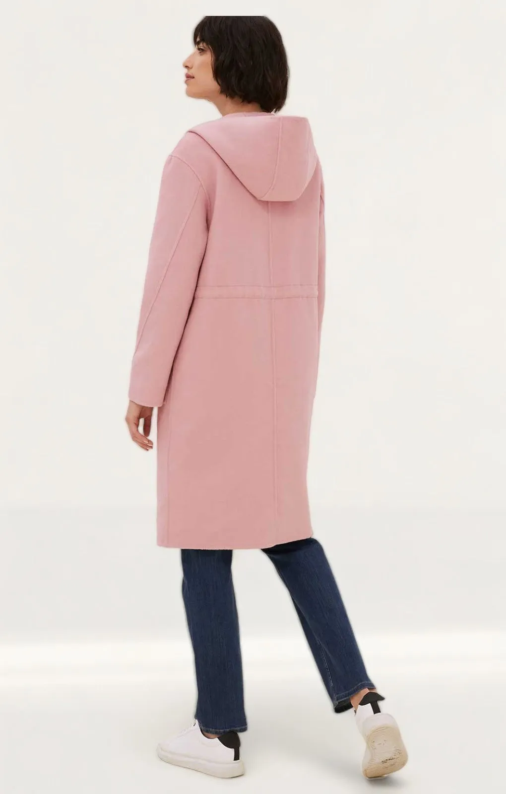 M&S Pink Wool Blend Drawstring Parka - Stylish outerwear for women