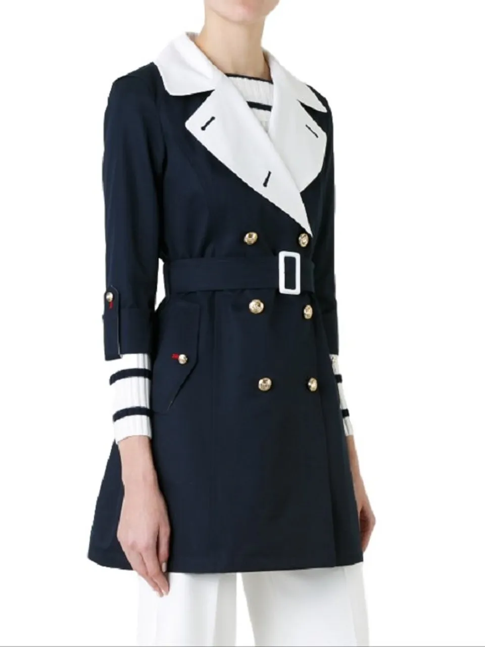 Navy Blue Women's Trench Coat