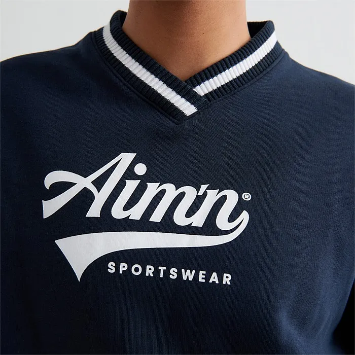 Navy V-Neck Sweatshirt | Hoodies & Crews | Stirling Sports