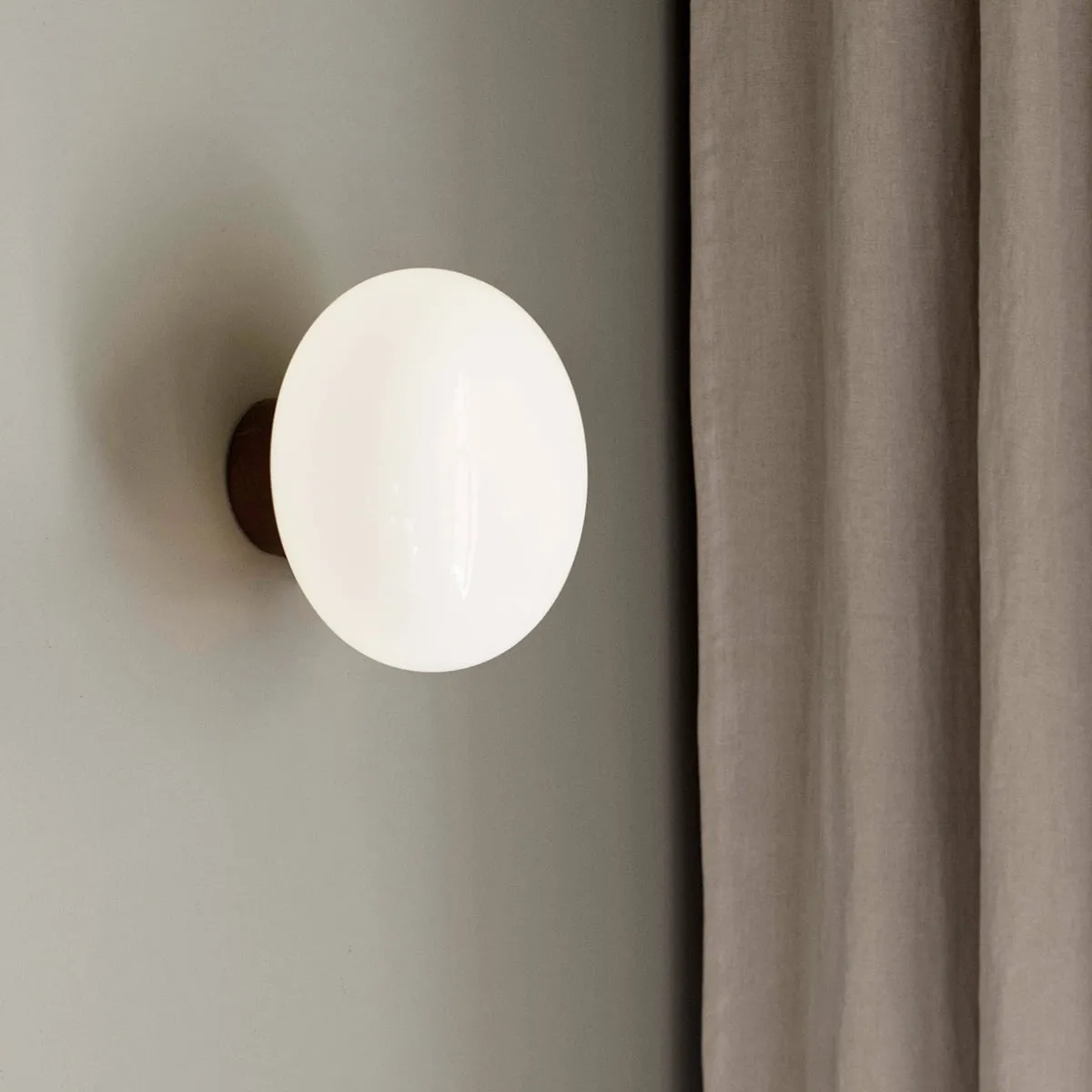 New Works - Karl-Johan wall light, smoked oak / opal glass